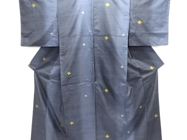 JAPANESE KIMONO / ANTIQUE KIMONO / SILK / TSUMUGI / WOVEN WINDMILL